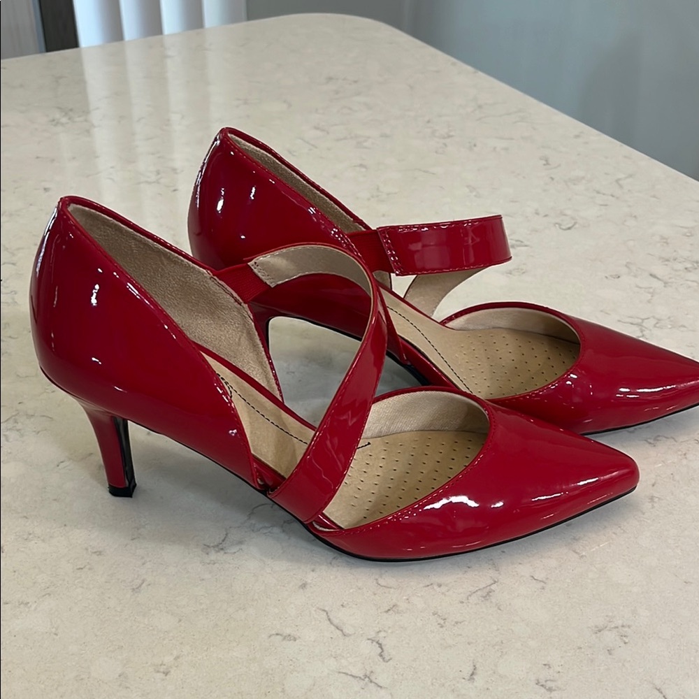Life Stride Red Patent Leather Heels